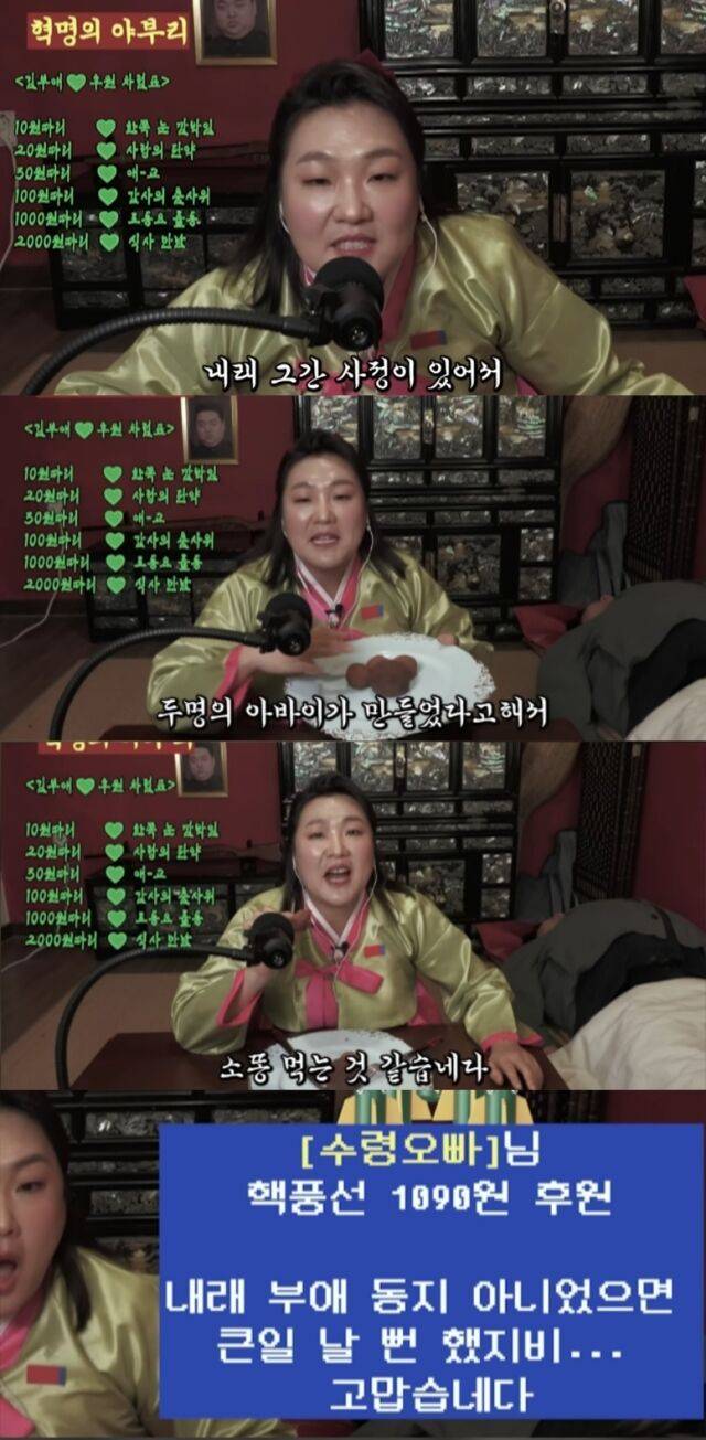 코미디언 이수지가 지난 17일 자신의 유튜브 채널 ‘핫이슈지’를 통해 “북조선 비줴이 김부애 당차게 인사올립네다.”라는 제목의 영상을 공개했다. /유튜브 채널 ‘핫이슈지’