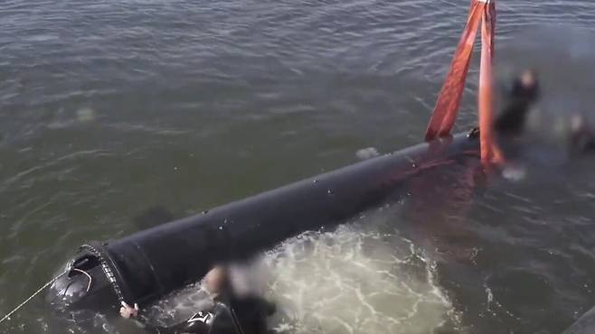 우크라이나의 신형 자율수중정(AUV) ‘마리치카’. 우크라이나 보안국 제공