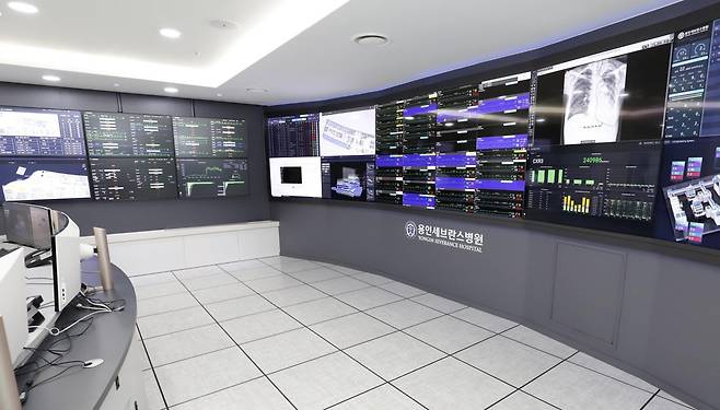 병원에서 발생한 모든 일을 실시간으로 확인할 수 있는 용인세브란스병원 통합반응상황실. 입원 환자의 사망률을 낮추는 데도 큰 역할을 하고 있다. 용인세브란스병원 제공