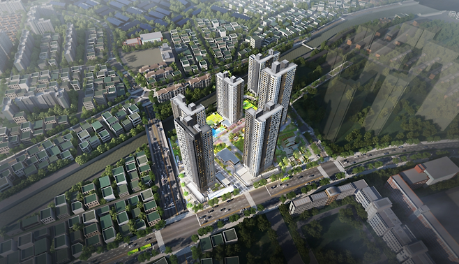 쌍용건설 '쌍용 더 플래티넘 온수역' 조감도. 쌍용건설 제공