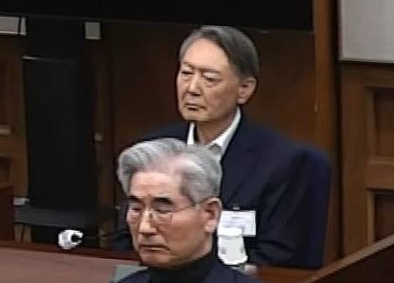 Former President Yoon Suk Yeol attends a hearing at the Seoul Central District Court in Seocho District, southern Seoul, on Feb. 19. Yoon was sentenced to life imprisonment for leading an insurrection in relation to the Dec. 3, 2024, declaration of emergency martial law. [SEOUL CENTRAL DISTRICT COURT]