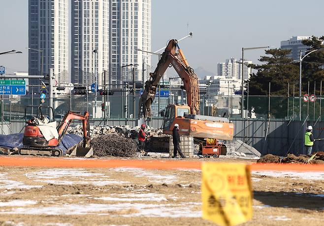 서울 성동구 성수동 삼표레미콘 부지 사업 현장 모습. [사진=뉴스1]