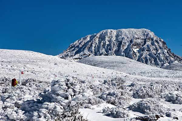 윗새오름에서 본 백록담 설경. 사진 허재성
