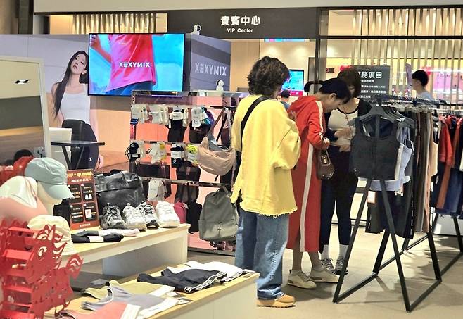 젝시믹스 대만 타이중 신광미츠코시 백화점 팝업 현장. [사진=젝시믹스]