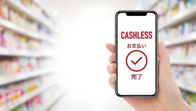 일본 스마트폰 카드 결제 화면 예시. 미쓰이스미토모 은행.