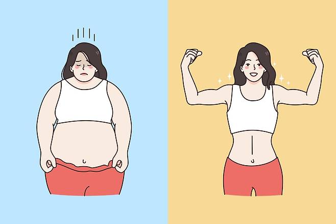 체중 감량 이후 생활습관 관리에 따라 체중 유지 결과가 달라질 수 있음을 보여주는 개념 이미지. ⓒ게티이미지뱅크