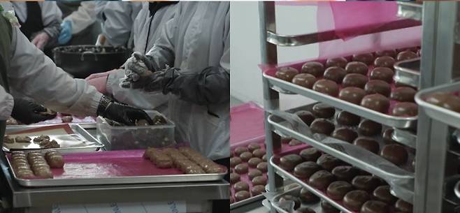 '두바이 쫀득 쿠키'가 만들어지는 과정. MBC ‘전지적 참견 시점’ 제공