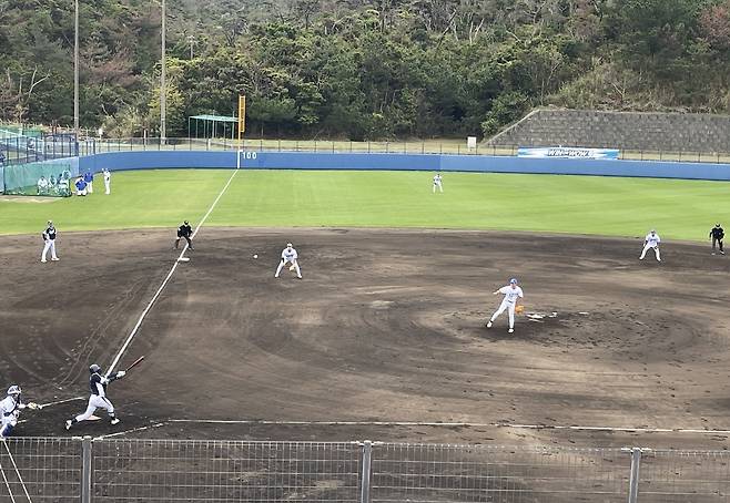야구대표팀과 삼성 라이온즈의 20일 오키나와 연습경기 [촬영 이대호]