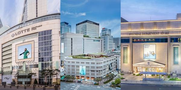 (좌측부터) 서울 중구 롯데백화점 본점, 서울 중구 신세계백화점 본점, 서울 강남구 현대백화점 압구정본점. 사진=각사 제공