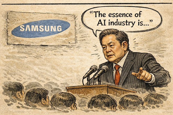 '업의 본질'에 대해 정의한 고 이건희 삼성 선대회장이라면 AI 산업을 어떻게 정의했을까. 챗gpt 제작.