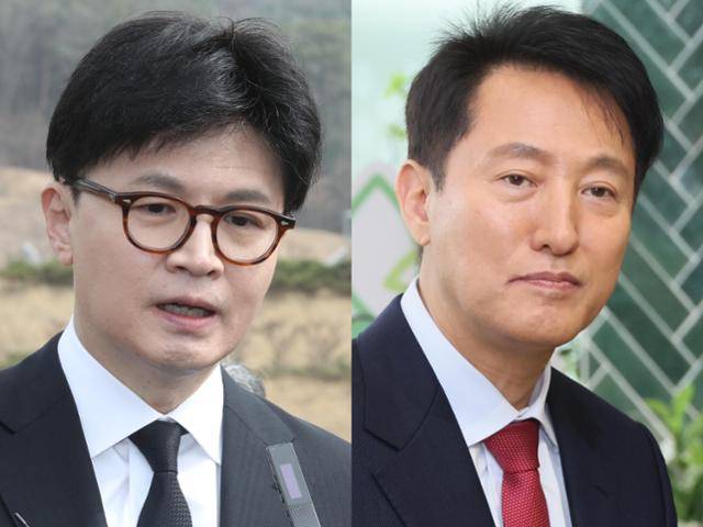 한동훈 전 국민의힘 대표(왼쪽)와 오세훈 서울시장. 뉴스1·연합뉴스