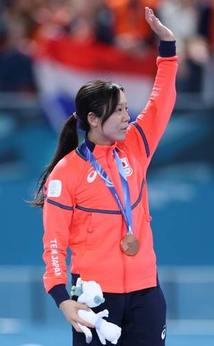 2026 밀라노-코르티나 동계올림픽 스피드스케이팅 여자 500m 경기서 동메달을 차지한 다카기 미호. 신화=연합뉴스