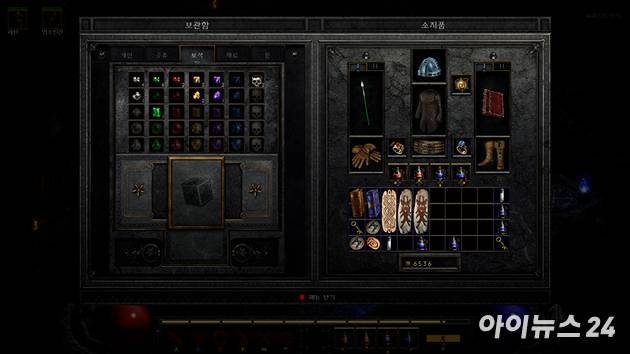 블리자드 '디아블로2: 악마술사의 군림' 게임 플레이 화면. [사진=박정민 기자]