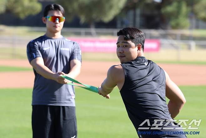 LG 트윈스 정우영이 애리조나 캠프에서 훈련하고 있다. 사진제공=LG 트윈스