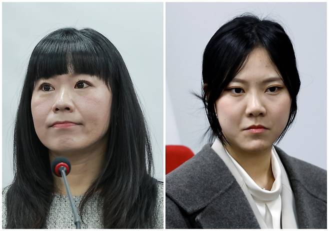 (왼쪽부터)김보람, 황수림 국민의힘 공천관리위원./연합뉴스·뉴스1