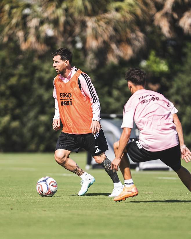 햄스트링 부상에서 복귀한 메시. 사진=인터 마이애미