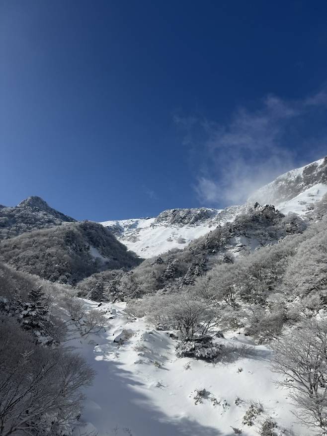 한라산의 설경