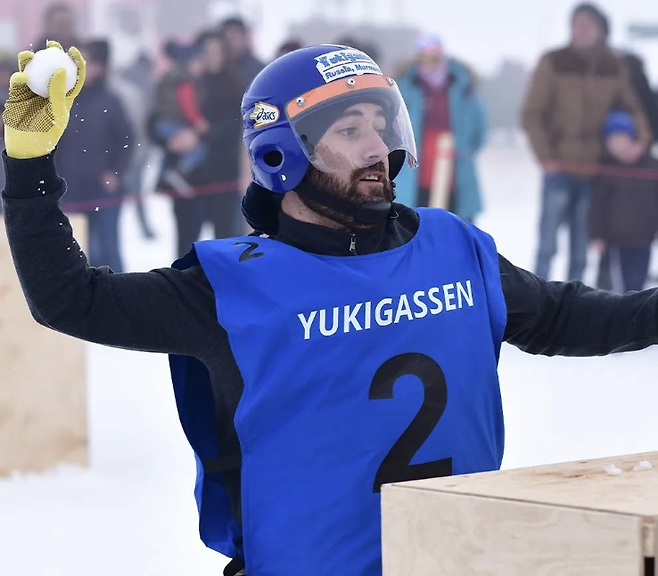 일본 훗카이도 소베쓰 마을의 전통 스포츠 '유기카센'의 경기 모습. 인스타그램 캡처