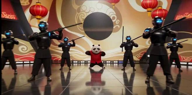 23일 시댄스를 활용해 5초 만에 제작한 짧은 '춘완 판다' 영상. 베이징=김은정 특파원