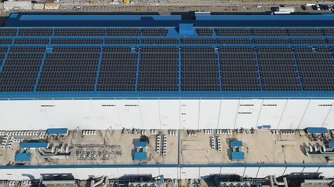 Posco Future M’s solar power generation facility located in its cathode materials plant in Gwangyang, South Jeolla Province (Posco Future M)