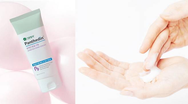 유한킴벌리 그린핑거 '판테딘 튼살 크림'.  유한킴벌리