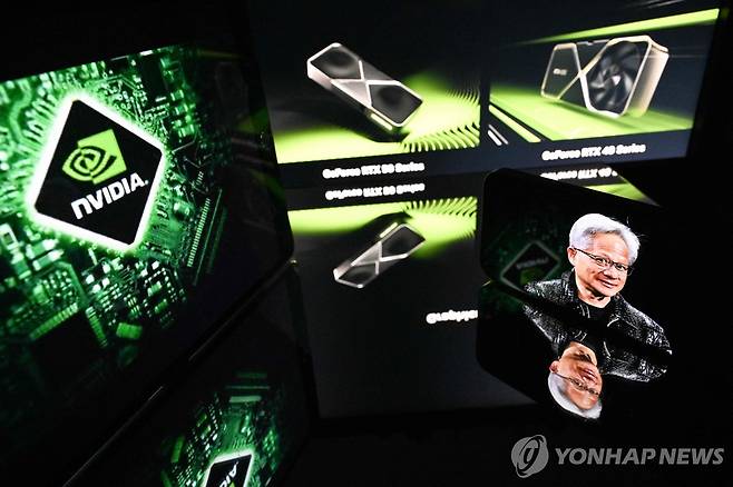 엔비디아 회사 로고 일러스트  [AFP=연합뉴스 재판매 및 DB 금지]