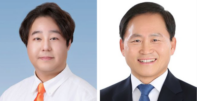 ▲ 성남시의원 아선거구 개혁신당 오정대(왼쪽) 예비후보, 자선거구 민주당 기노풍 예비후보. /사진제공=선관위