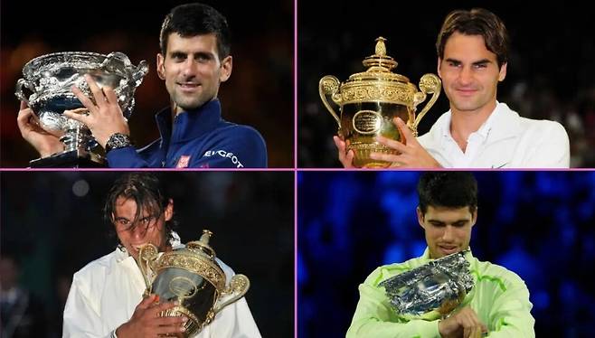 역대 랭킹 최다 포인트의 주인공인 빅3와 알카라스. 테니스코리아 자료사진