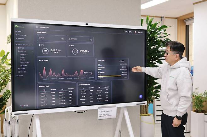 박정열 웨스컴 상무가 설명하는 모습 / 출처=IT동아