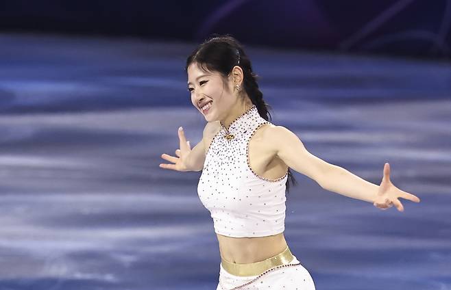 이해인이 21일 이탈리아 밀라노 아이스 스케이팅 아레나에서 열린 2026 밀라노·코르티나담페초 동계올림픽 피겨스케이팅 갈라쇼에서 생생한 연기를 펼치고 있다. 밀라노=뉴시스