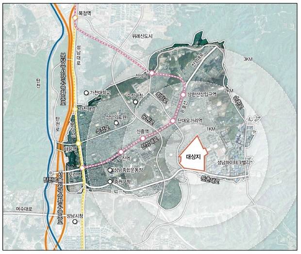 상대원3구역 위치도. 사진 제공=LH
