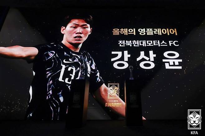 올해의 영플레이어상 받은 강상윤 [대한축구협회 제공. 재판매 및 DB 금지]
