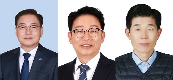 (왼쪽부터) 더불어민주당 김안태, 김찬술, 박종래 예비후보.