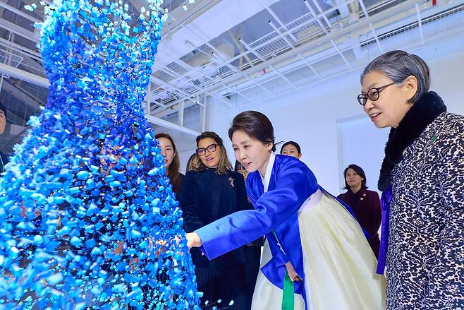 서울공예박물관 방문한 한-브라질 영부인. 연합뉴스