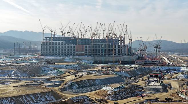 A view of construction site of the Yongin semiconductor cluster industrial complex in Yongin, Gyeonggi, on Jan. 20 [YONHAP]