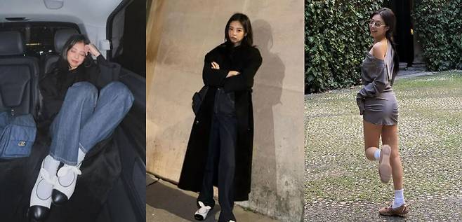 블랙핑크 제니가 프렌치 시크가 묻어난 패션을 선보였다. 제니 SNS 갈무리