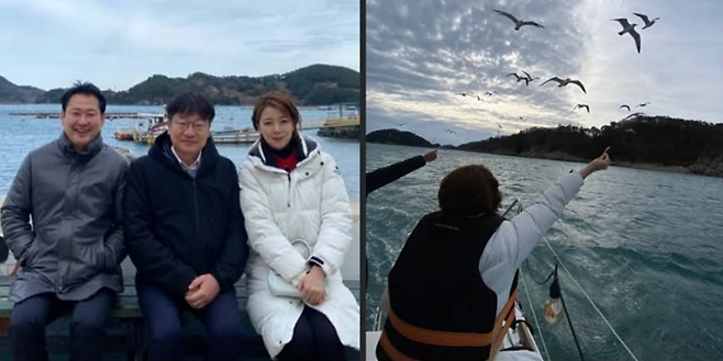 (왼쪽 사진, 왼쪽부터) 국민의힘 장동혁 대표와 정점식, 배현진 의원 ⓒ배현진 의원 페이스북 캡처