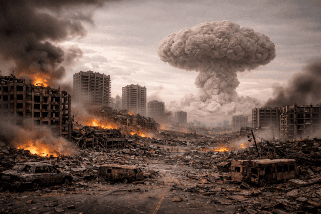 주요 AI 모델들이 전쟁 시뮬레이션에서 핵무기 사용을 적극적으로 선택하는 경향을 보였다는 연구 결과가 나왔다. (이미지=챗GPT로 생성)