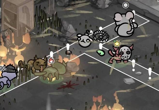 바닥에 있는 불 장판에 닿아도 폭탄이 즉시 터진다