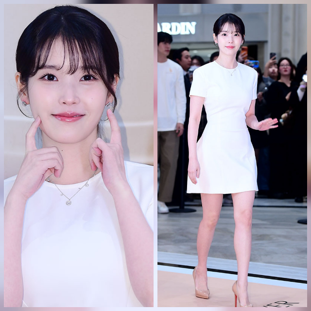가수 겸 배우 아이유가 완벽한 비율과 청순한 스타일링으로 행사장을 밝혔다. 사진=천정환 기자
