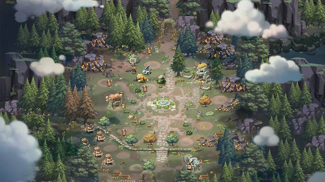 국내 게임업계가 모바일 게임 방치형 장르의 비중을 높이고 있다. 사진은 넷마블 '스톤에이지 키우기' 부족 전경. /사진=넷마블