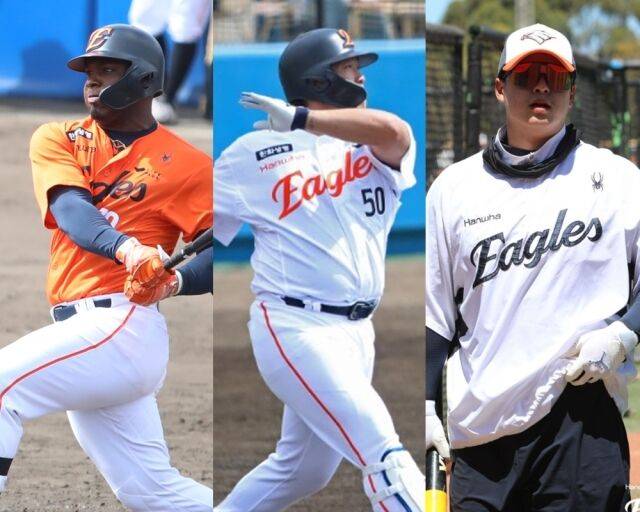 한화 이글스 페라자-강백호-노시환(왼쪽부터)./한화 이글스