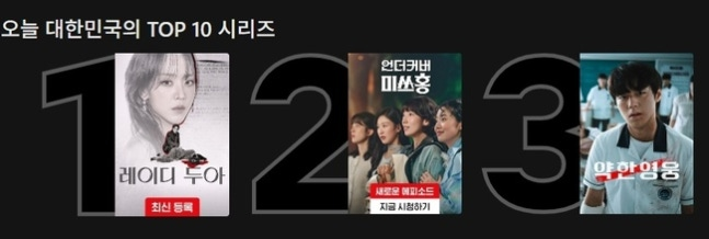 약한 영웅이 넷플릭스 시리즈 3위에 올랐다. 넷플릭스 캡처
