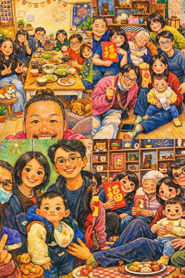 ▲ 춘절 연휴 동안 친지, 친구, 이웃들과의 모임마다 찍은 사진들. 차례를 지내는 의식보다는 반가운 얼굴들을 만나는 시간에 더 집중한다는 점에서 대만의 춘절은 한국의 설날과 확실히 다른 느낌이다. ⓒ필자