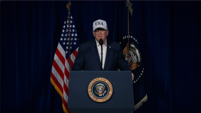 도널드 트럼프 미국 대통령이 28일 이란 공격 개시를 발표하고 있다. 트루스소셜 캡처