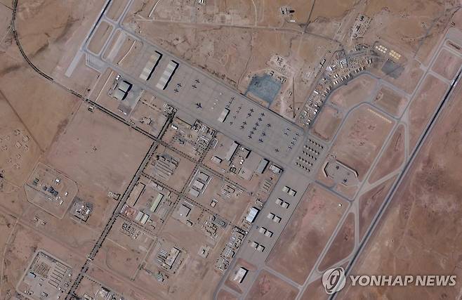 사우디아라비아의 미군 공군기지 프린스 술탄에서 확인된 군용기 [로이터 연합뉴스 자료사진/Planet Labs PBC 제공]