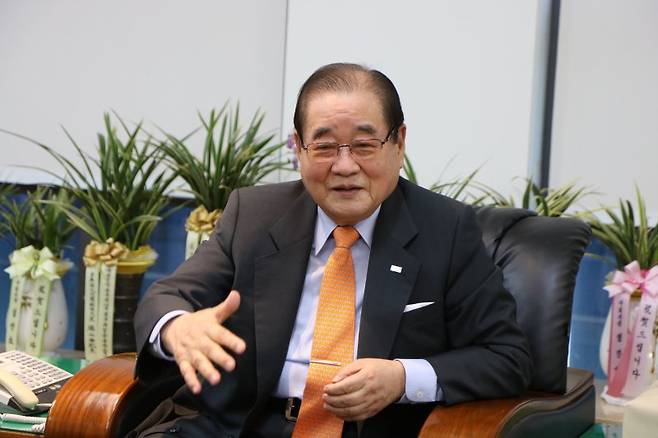 이종찬 광복회 회장이 1일 서울 여의도 광복회관에서 본지와 인터뷰를 하고 있다. 광복회 제공