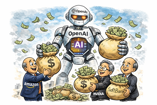 오픈AI, 1100억달러 유치…기업가치 7300억달러 [그림=챗GPT]