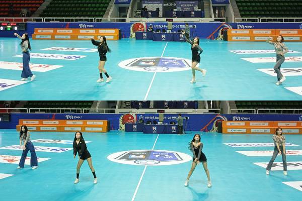 사진 신한 SOL Bank 25-26 핸드볼 H리그 치어리더팀 연습 모습, 사진=김용필