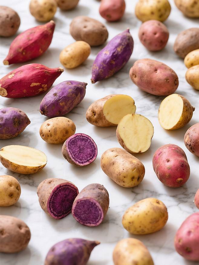 안토시아닌 섭취를 늘리기 위해선 자색고구마를 껍질째 찌는 방식이 유리하다. 클립아트코리아 제공